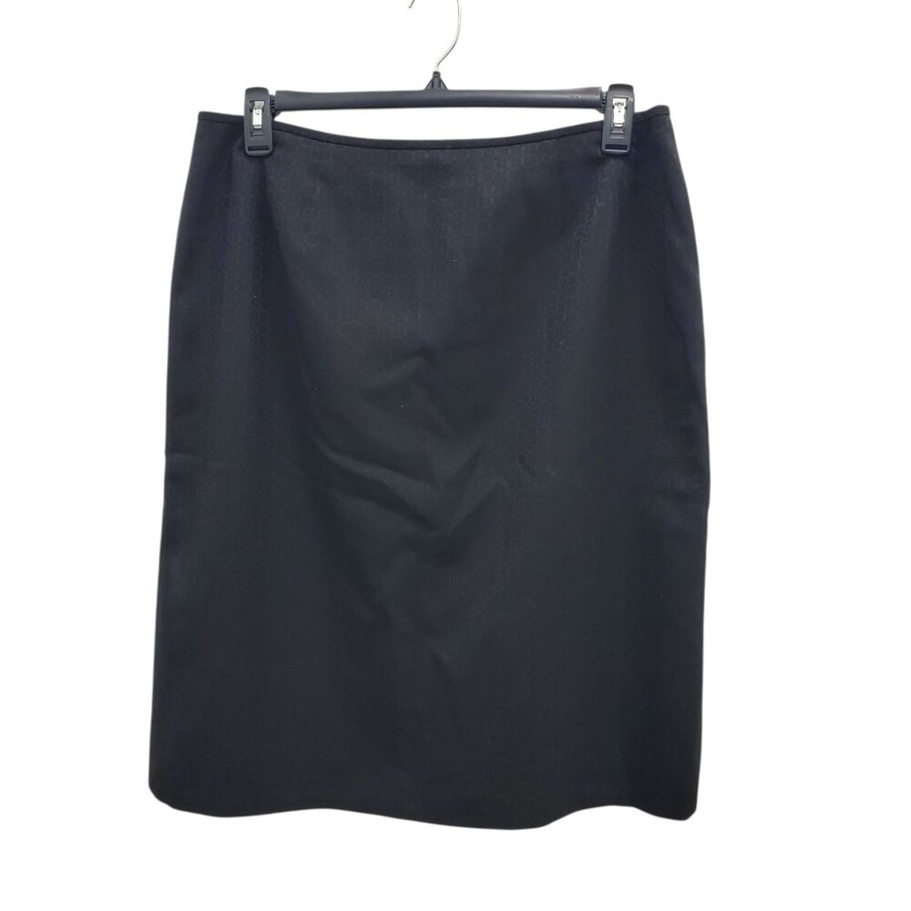 Le Suit Woman's Black Patterned‎ Stretch Career Midi Pencil Skirt Plus Size 16